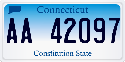 CT license plate AA42097