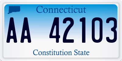 CT license plate AA42103