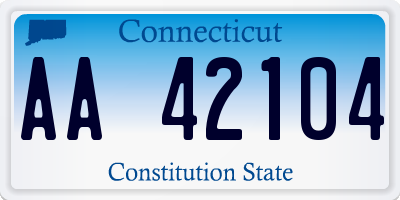 CT license plate AA42104