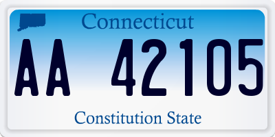 CT license plate AA42105