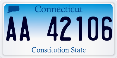 CT license plate AA42106