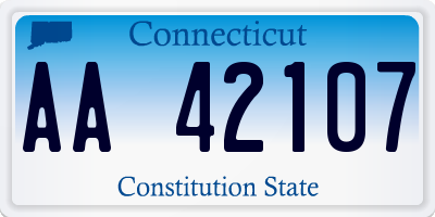 CT license plate AA42107