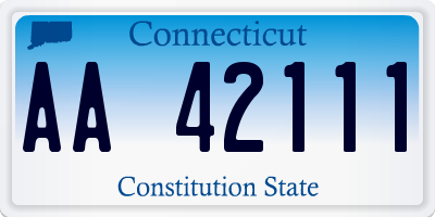 CT license plate AA42111