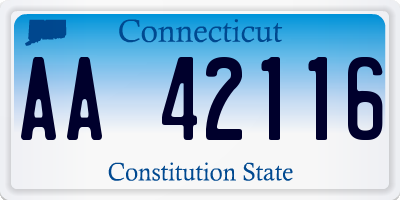 CT license plate AA42116