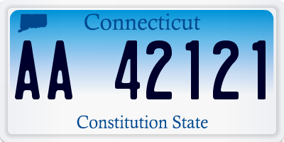 CT license plate AA42121