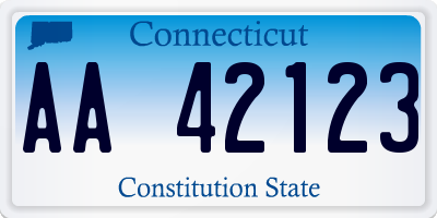 CT license plate AA42123