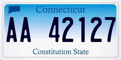 CT license plate AA42127