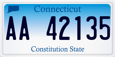 CT license plate AA42135