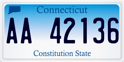 CT license plate AA42136