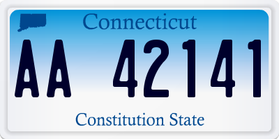 CT license plate AA42141
