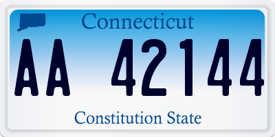 CT license plate AA42144