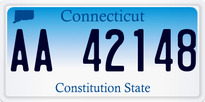 CT license plate AA42148