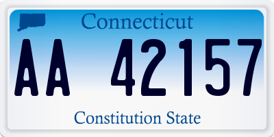 CT license plate AA42157