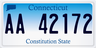 CT license plate AA42172