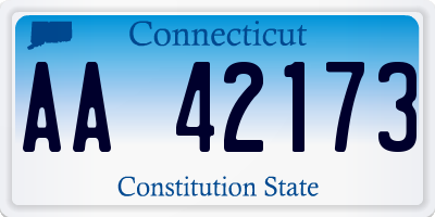 CT license plate AA42173