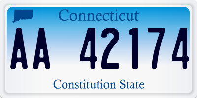 CT license plate AA42174