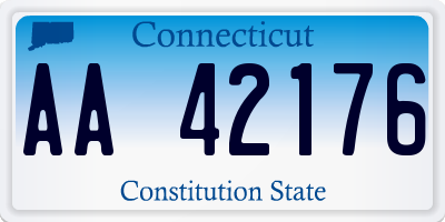 CT license plate AA42176