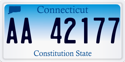 CT license plate AA42177