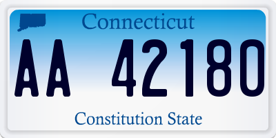 CT license plate AA42180