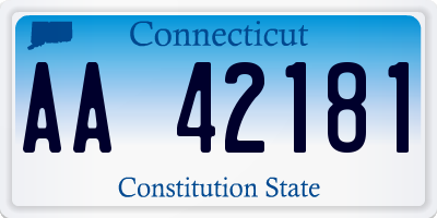 CT license plate AA42181