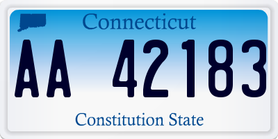CT license plate AA42183