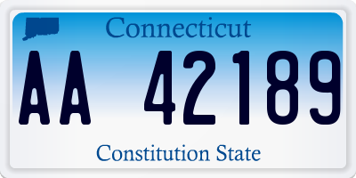 CT license plate AA42189