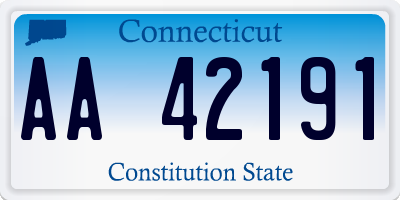 CT license plate AA42191