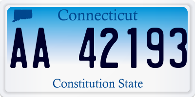 CT license plate AA42193