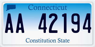 CT license plate AA42194