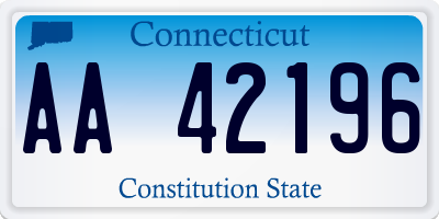 CT license plate AA42196