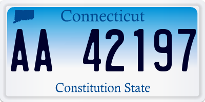 CT license plate AA42197