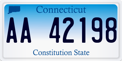 CT license plate AA42198
