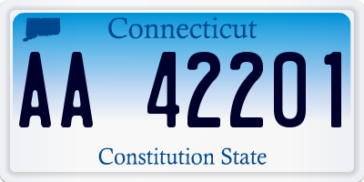 CT license plate AA42201