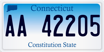 CT license plate AA42205