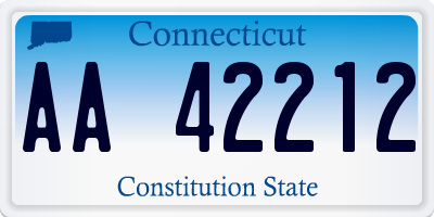 CT license plate AA42212