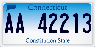CT license plate AA42213