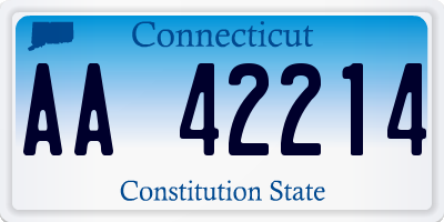 CT license plate AA42214