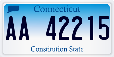 CT license plate AA42215