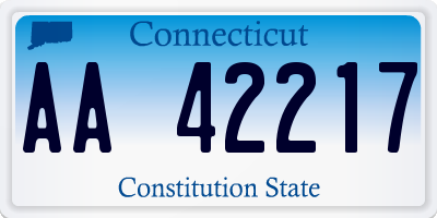 CT license plate AA42217