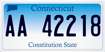 CT license plate AA42218