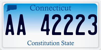 CT license plate AA42223