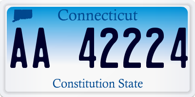 CT license plate AA42224