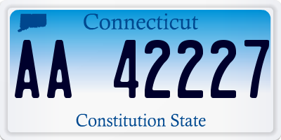 CT license plate AA42227