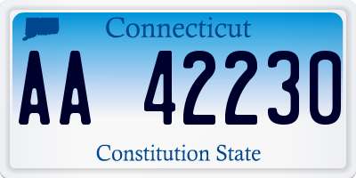 CT license plate AA42230