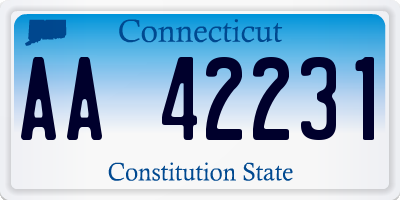 CT license plate AA42231