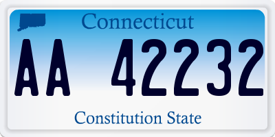 CT license plate AA42232