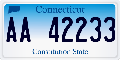 CT license plate AA42233