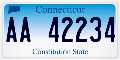 CT license plate AA42234