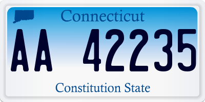 CT license plate AA42235