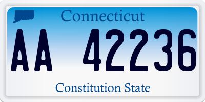 CT license plate AA42236